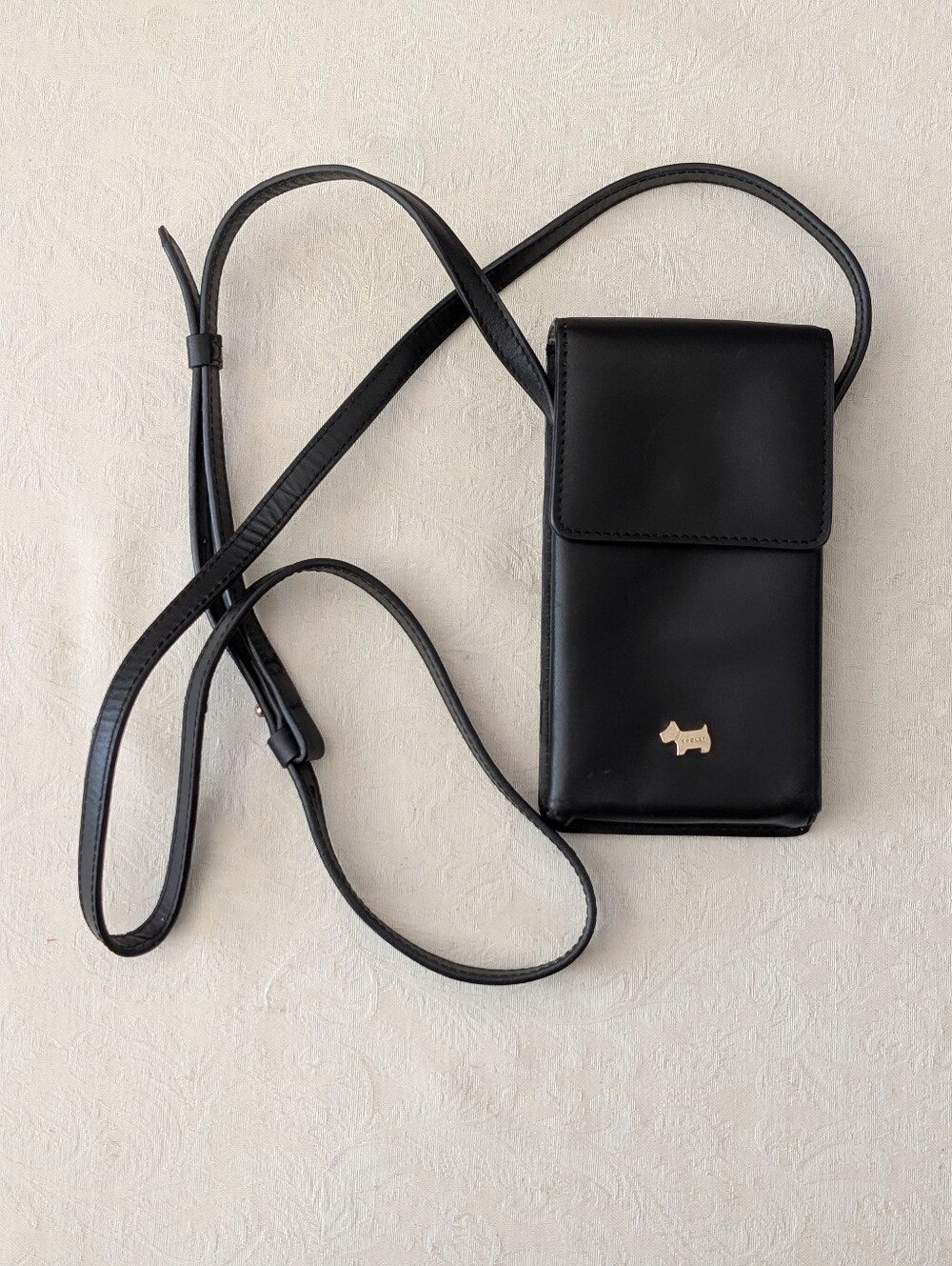 Radley London Black Leather Crossbody Phone Bag